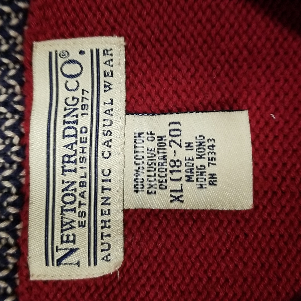(XL) Newton Trading Co. Authentic Casual Wear 100% Cotton Knit Vintage Nordic - Picture 3 of 8
